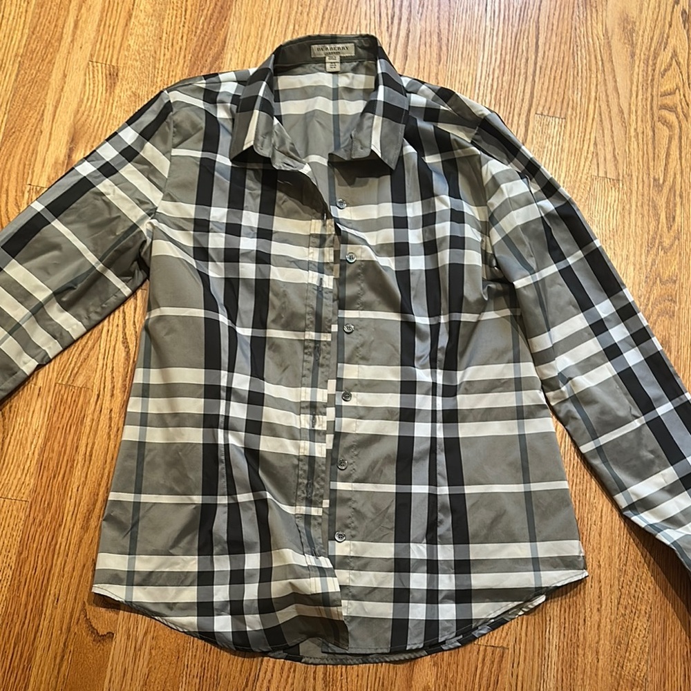 Burberry Black and Gray Casual Button Down Shirt